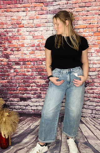 Vervet Super High Rise Barrel Jeans