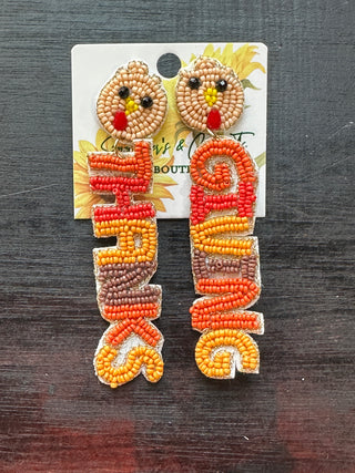 Turkey Thanksgiving Earrings